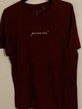 EliteStyle Men's Crew Neck Tee - Maroon with 'Better You' Chest Print size Large